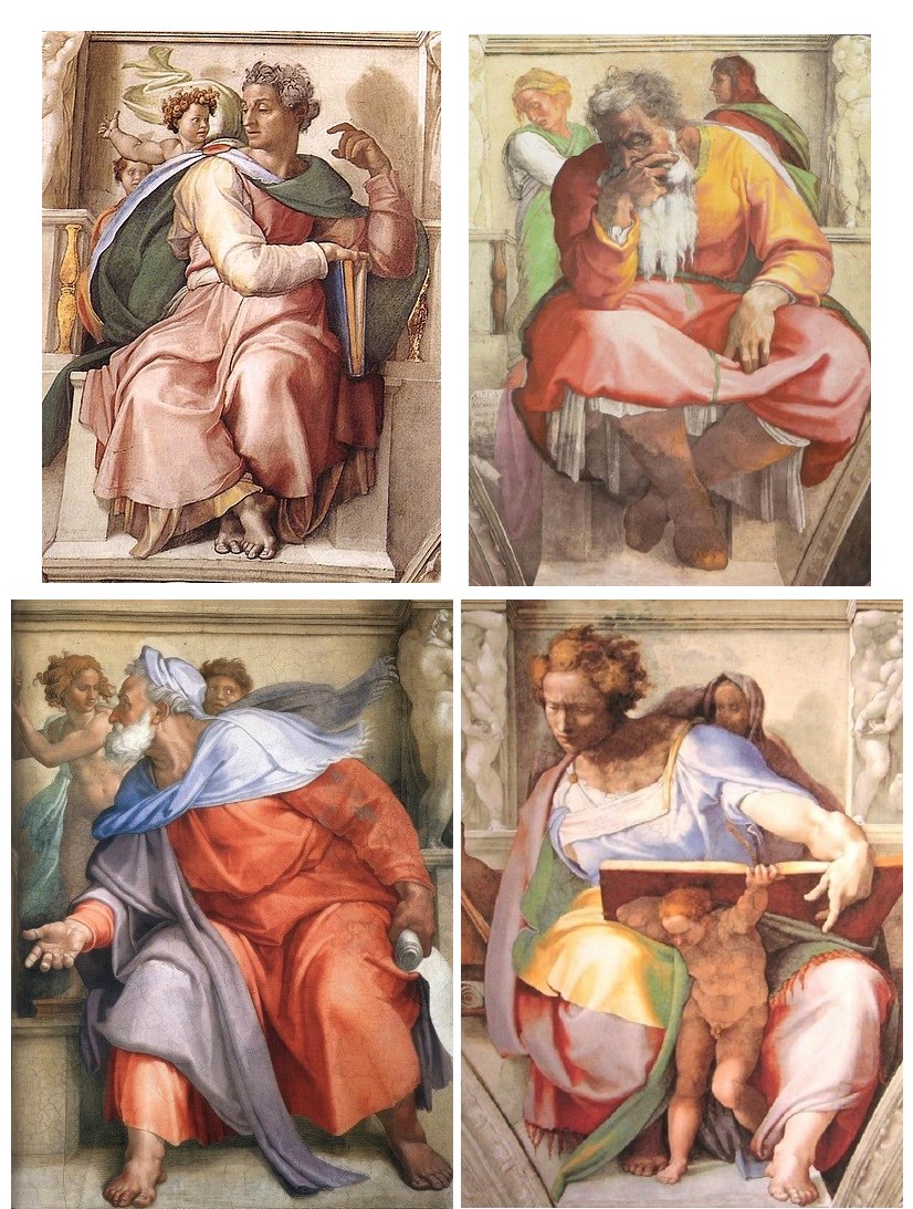  Isaías, Jeremias. Ezequiel e Daniel – afresco de Michelângelo – Capela Sistina, 1512