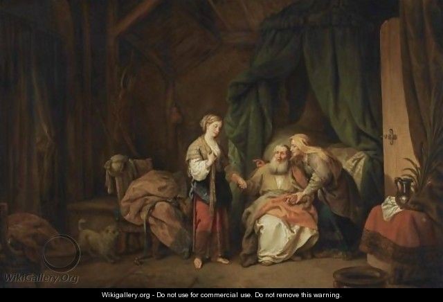 Christian Wilhelm Ernst Dietrich, “Sarah ofrece a Agar a Abraham,” ca. 1770