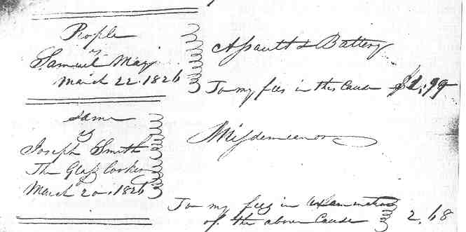 Documento del corte citando a José Smith