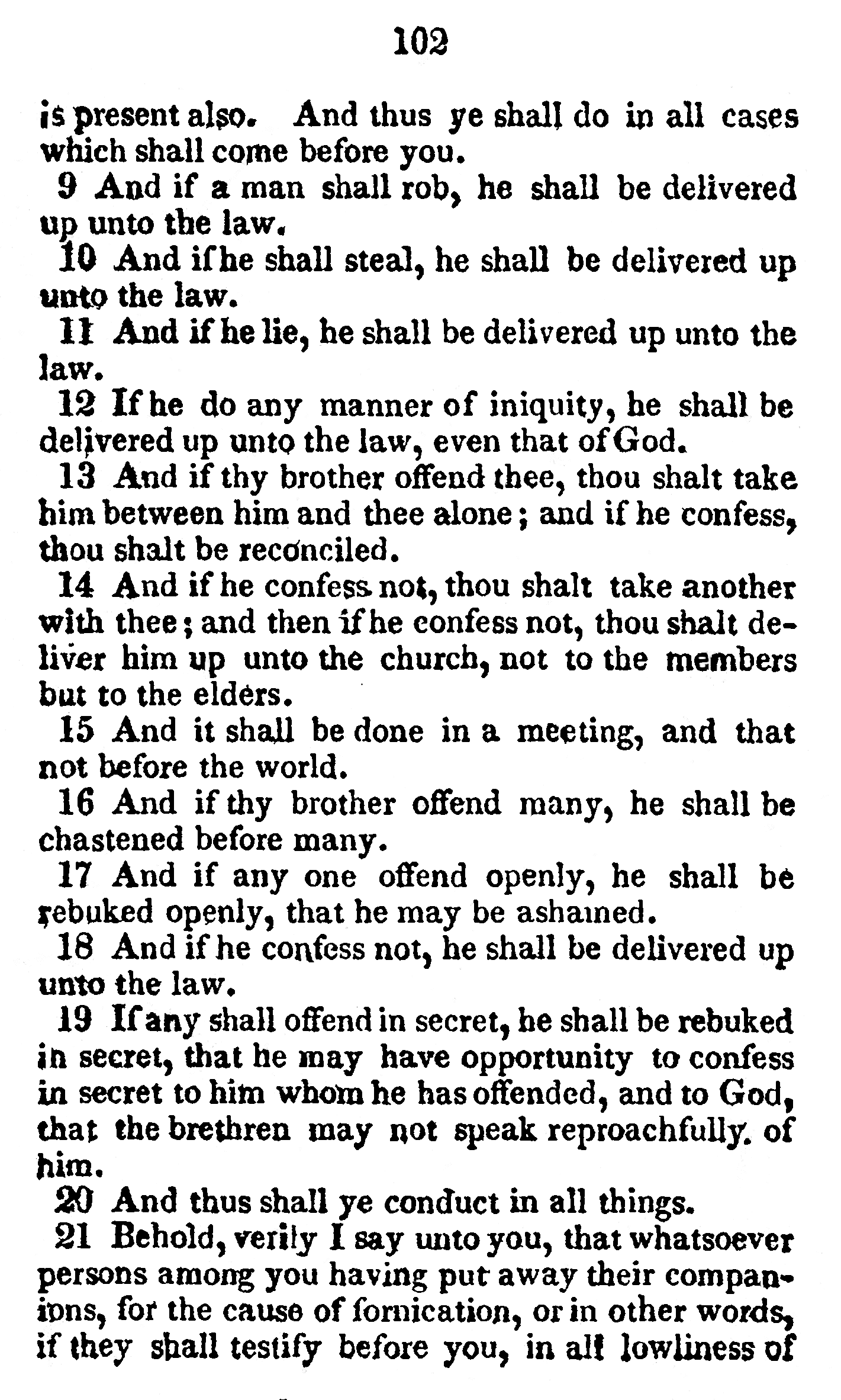Book Of Commandments 1833 Page 102