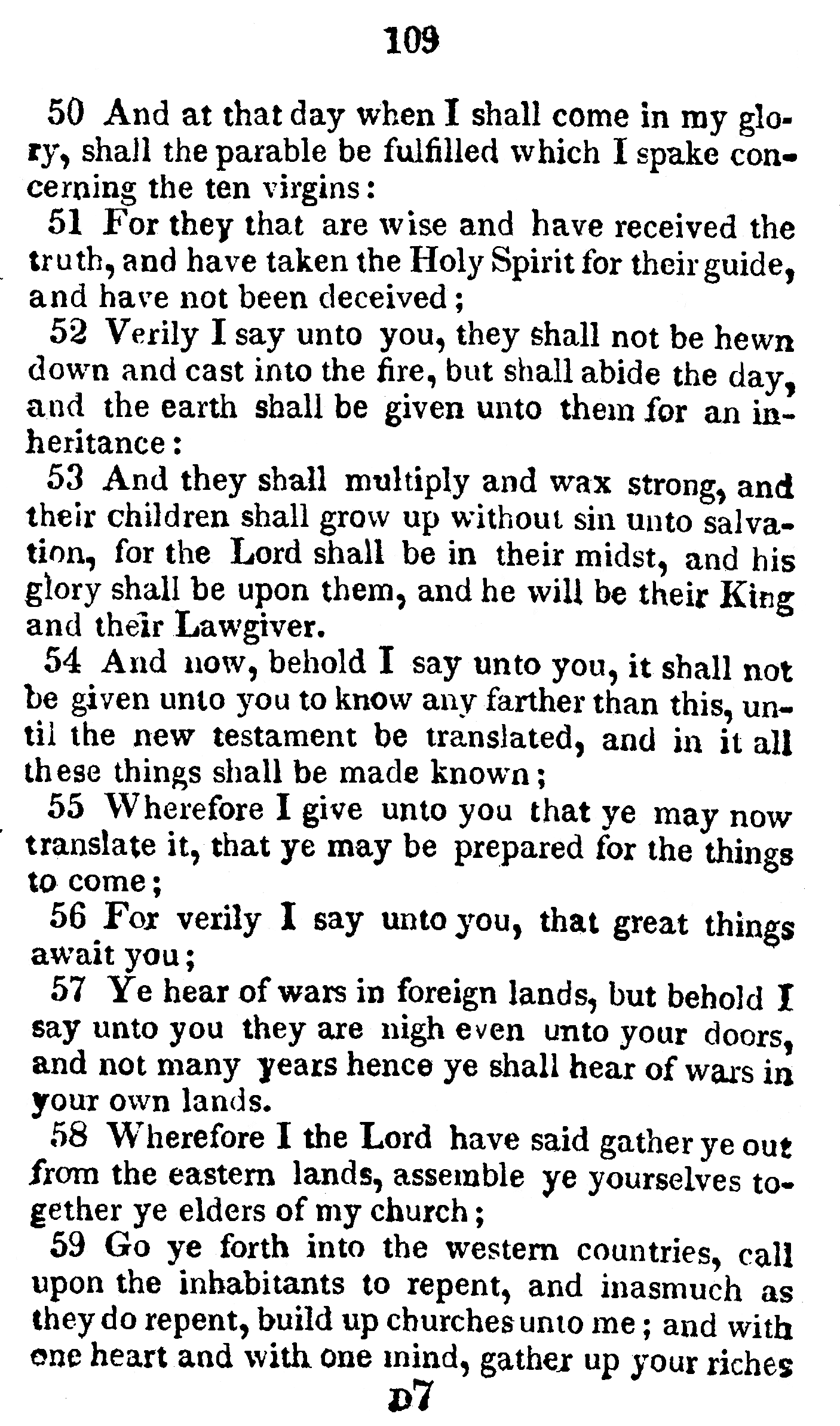 Book Of Commandments 1833 Page 109