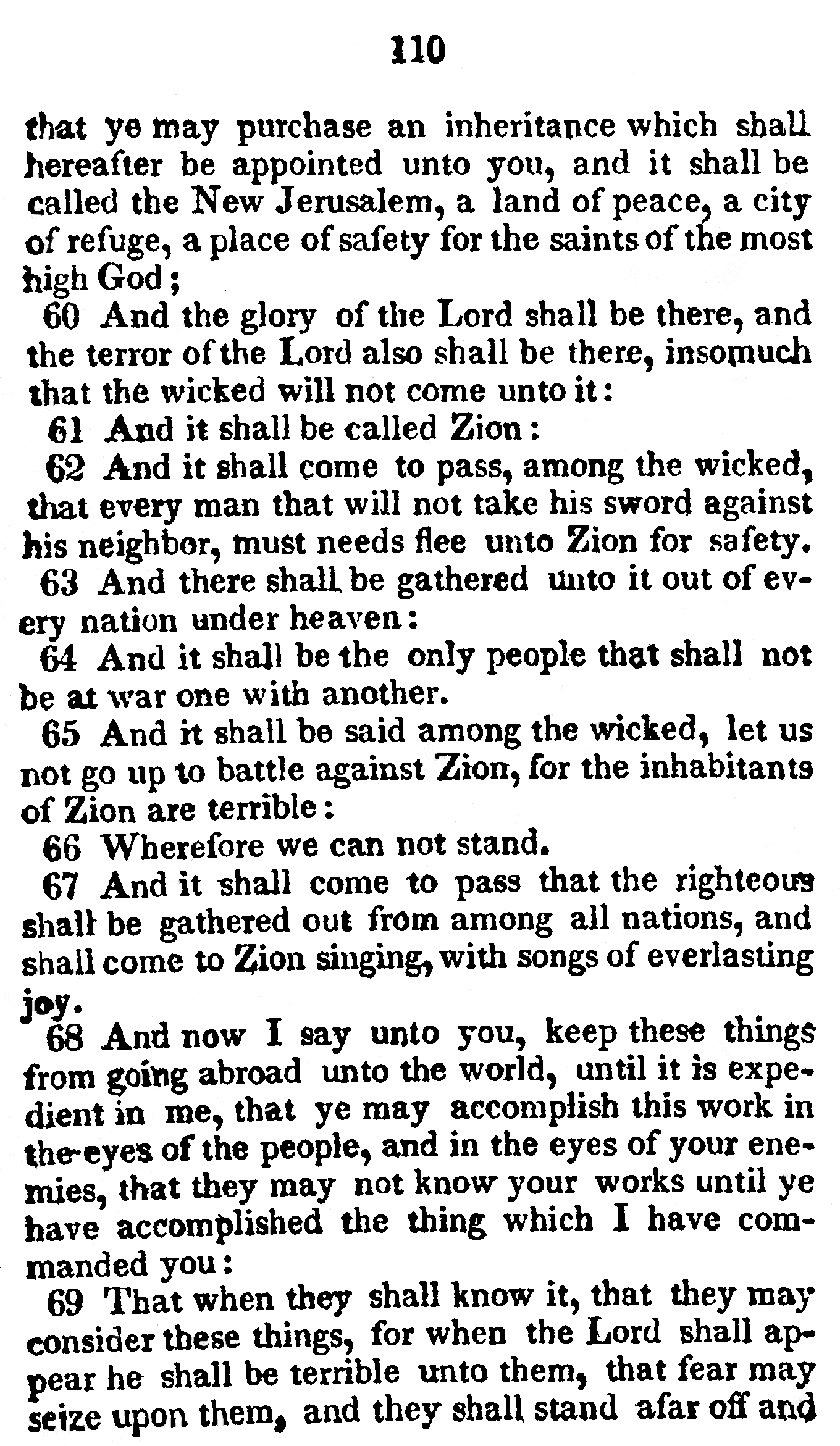 Book Of Commandments 1833 Page 110