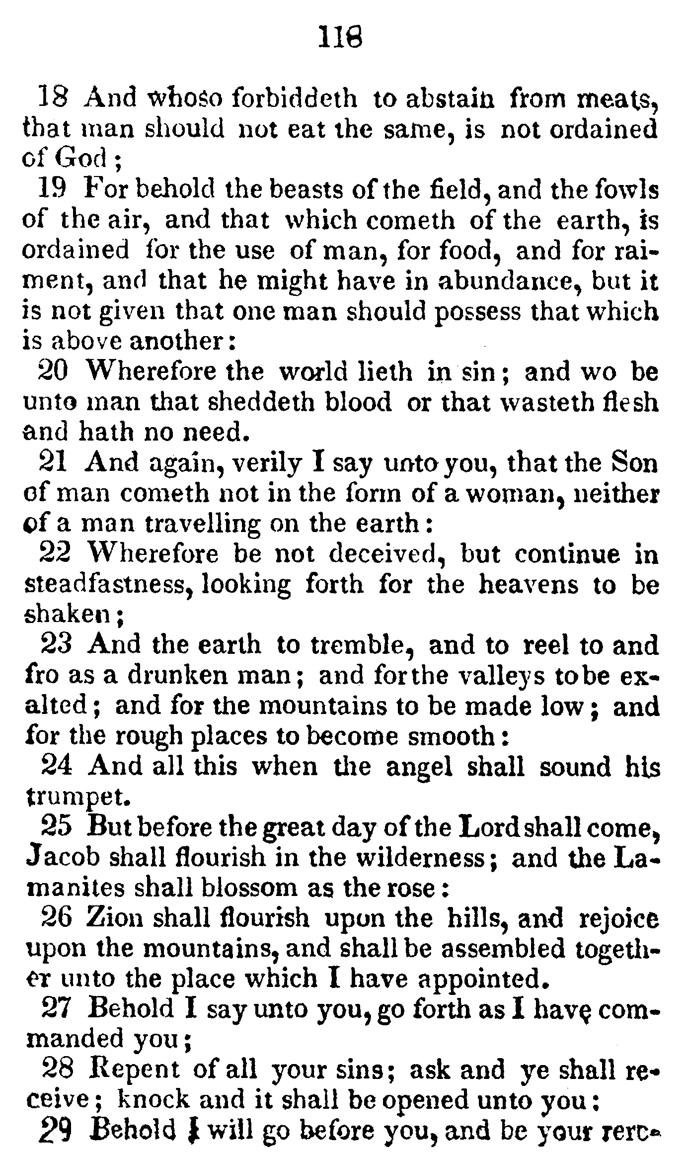 Book Of Commandments 1833 Page 118