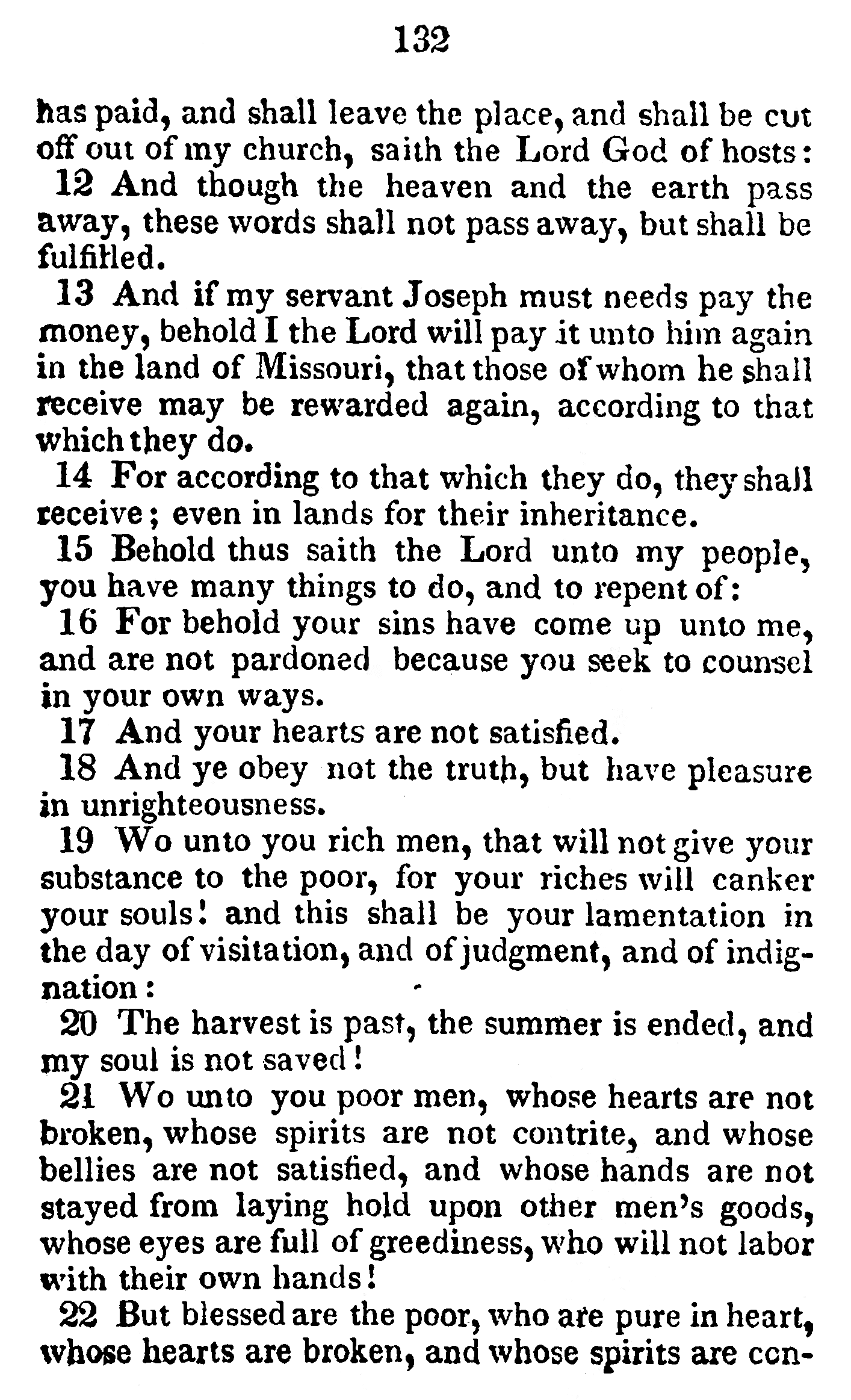 Book Of Commandments 1833 Page 132