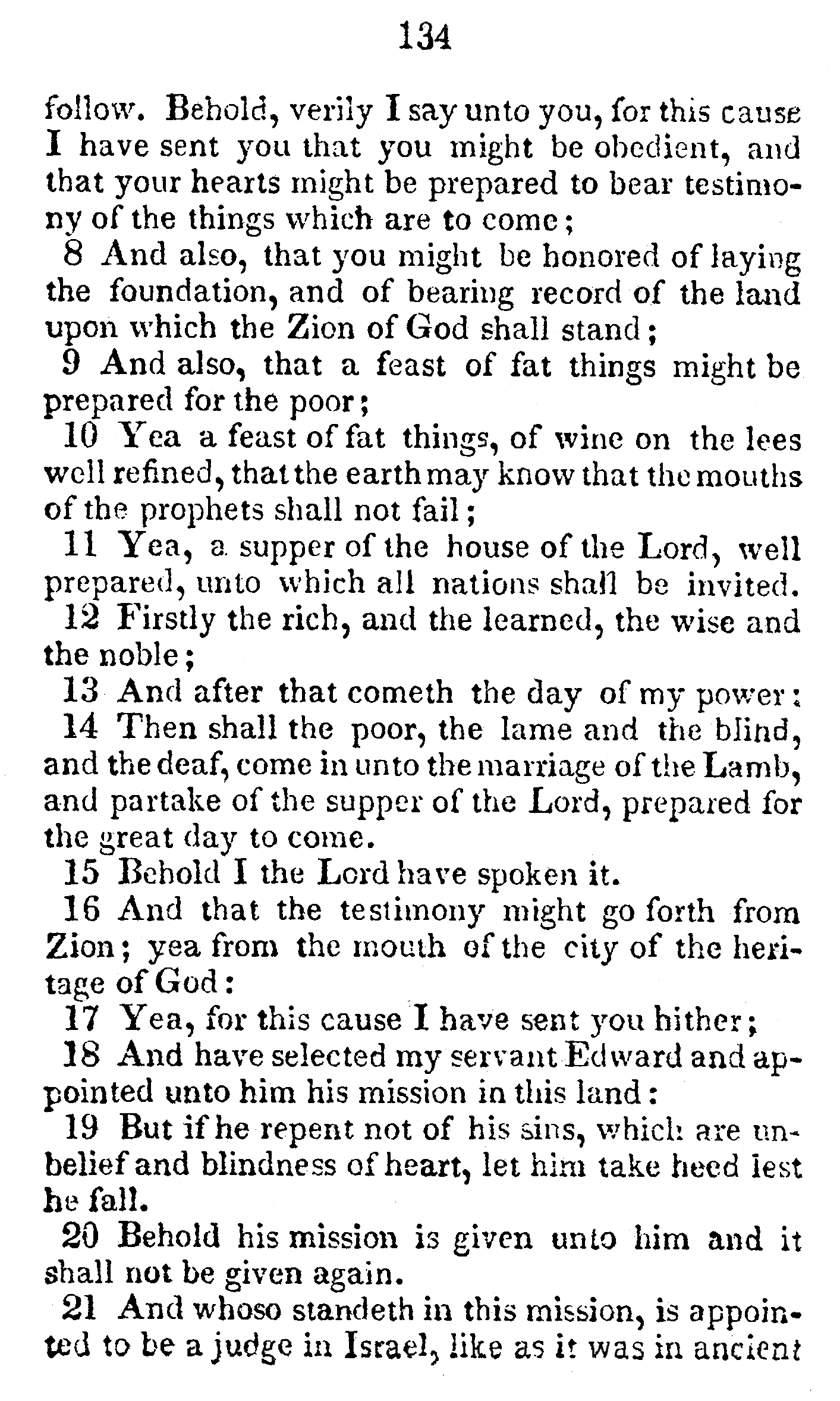 Book Of Commandments 1833 Page 134