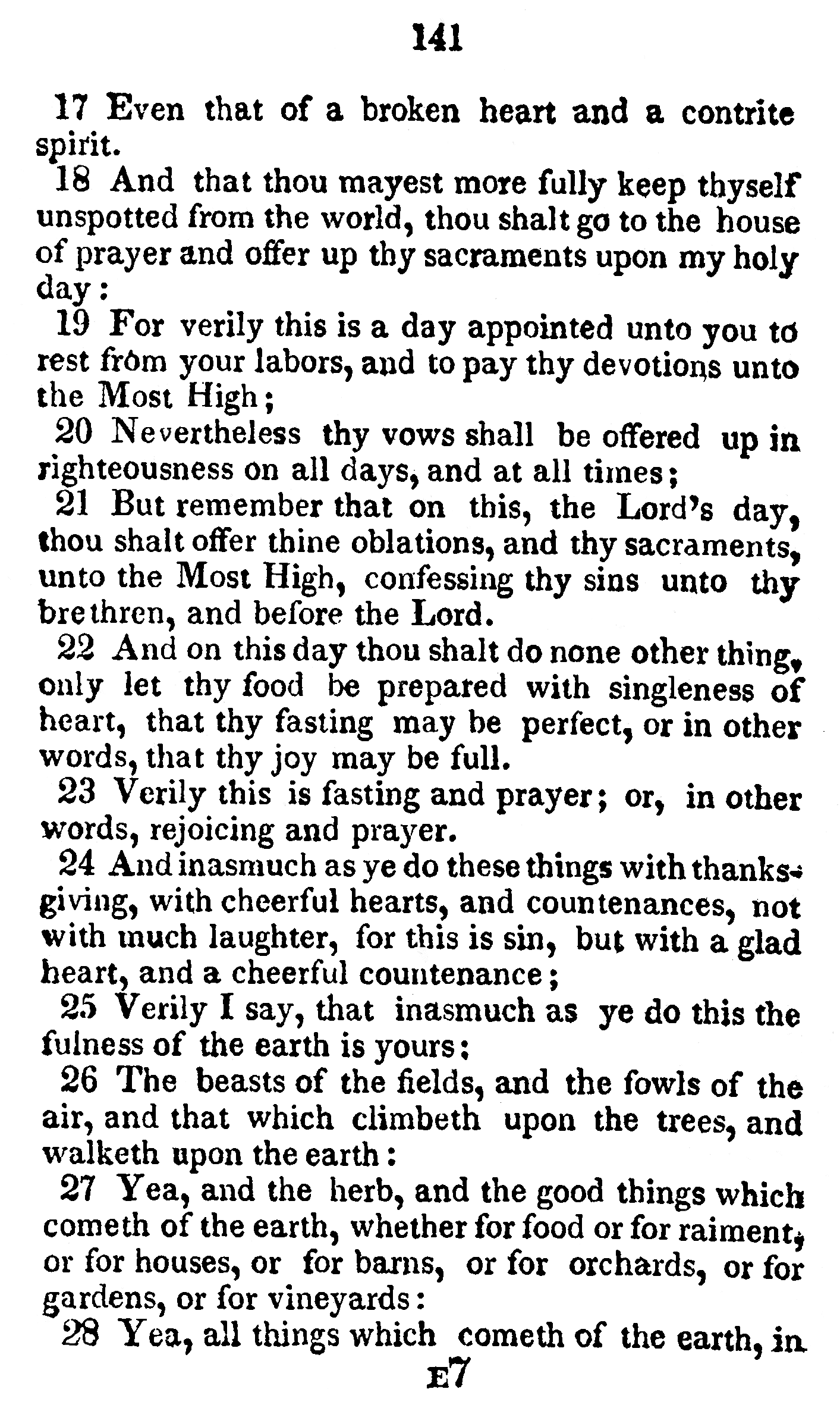 Book Of Commandments 1833 Page 141