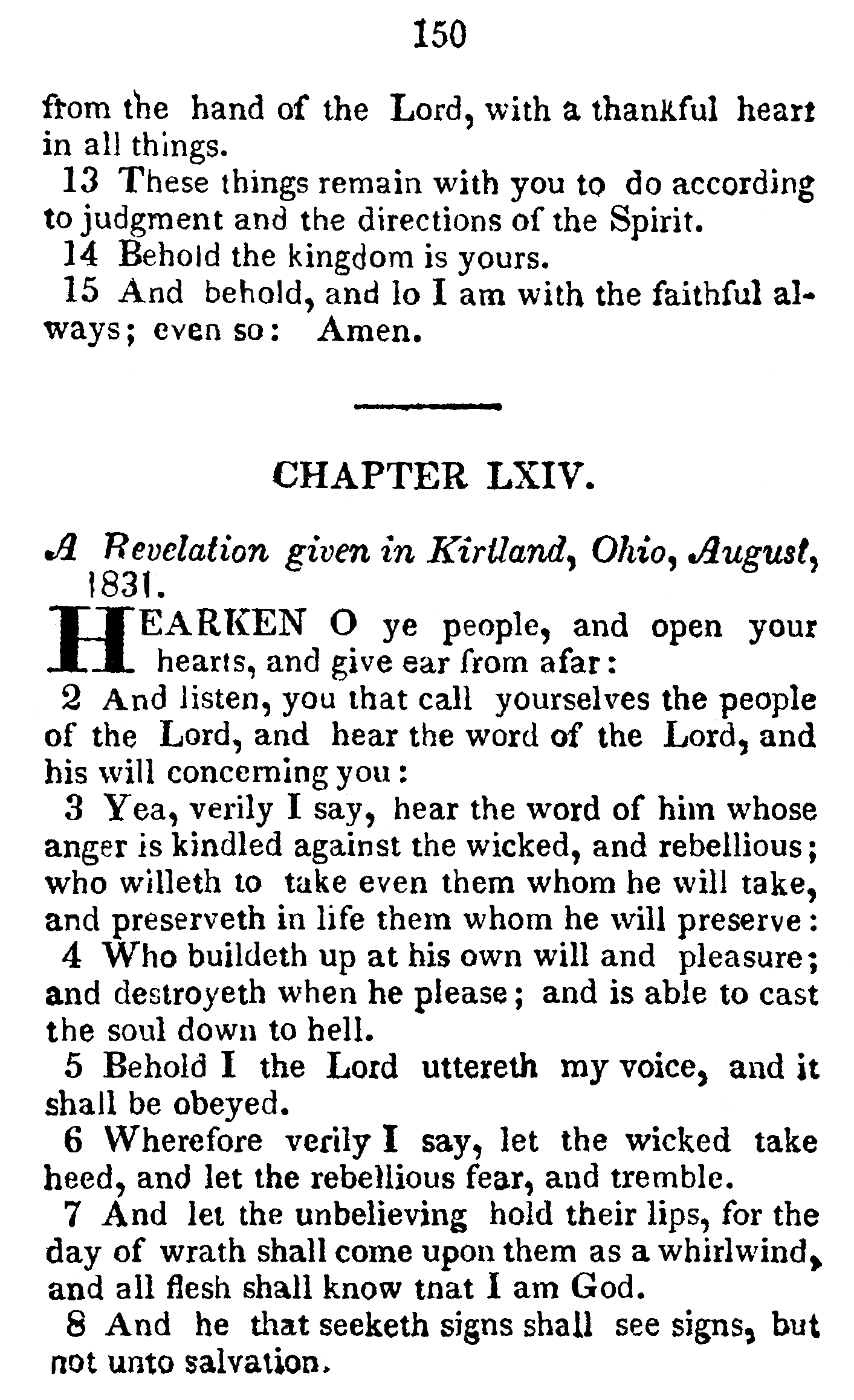Book Of Commandments 1833 Page 150