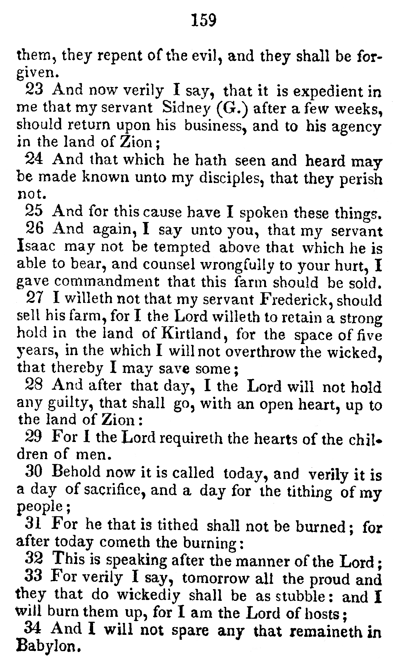 Book Of Commandments 1833 Page 159