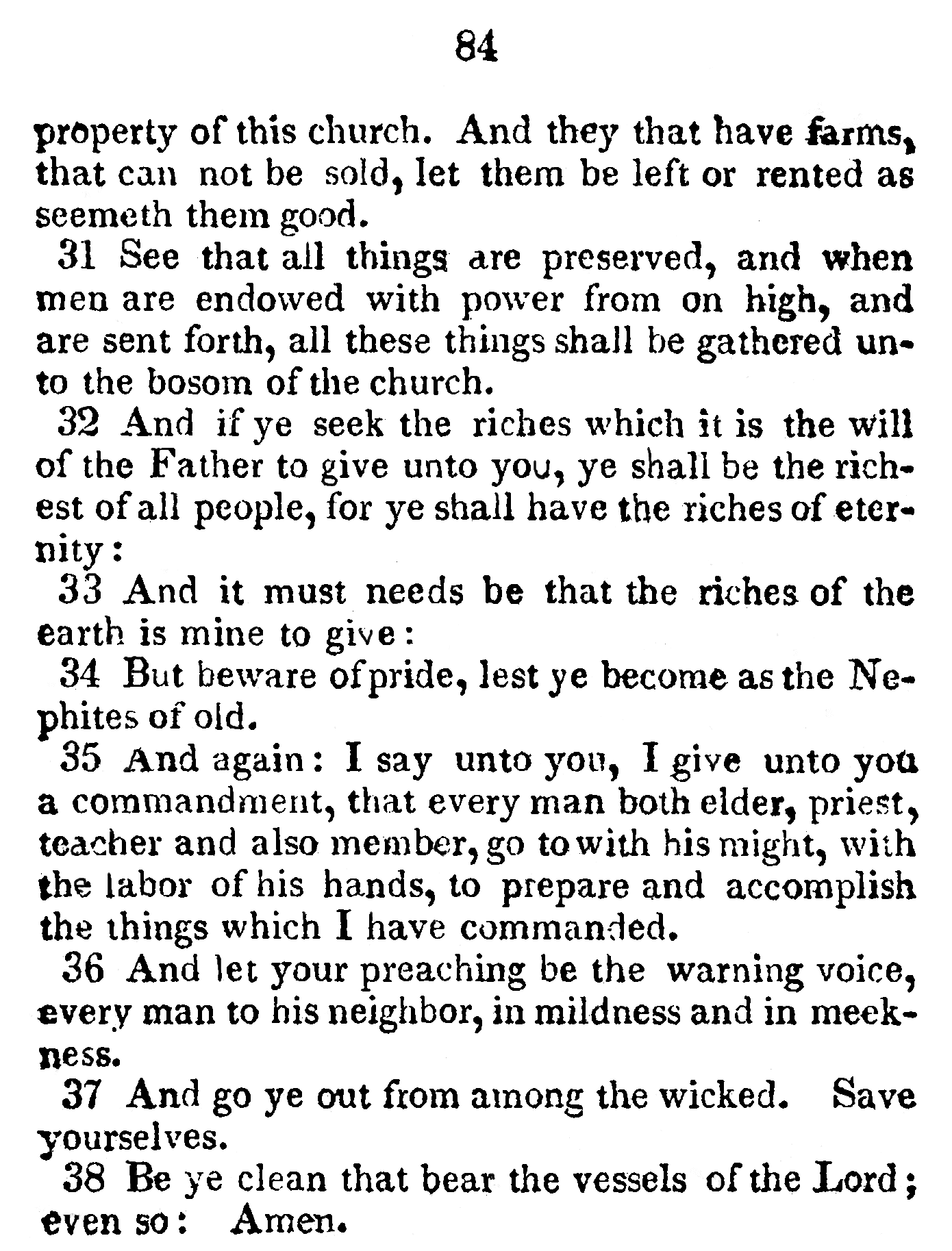 Book Of Commandments 1833 Page 84