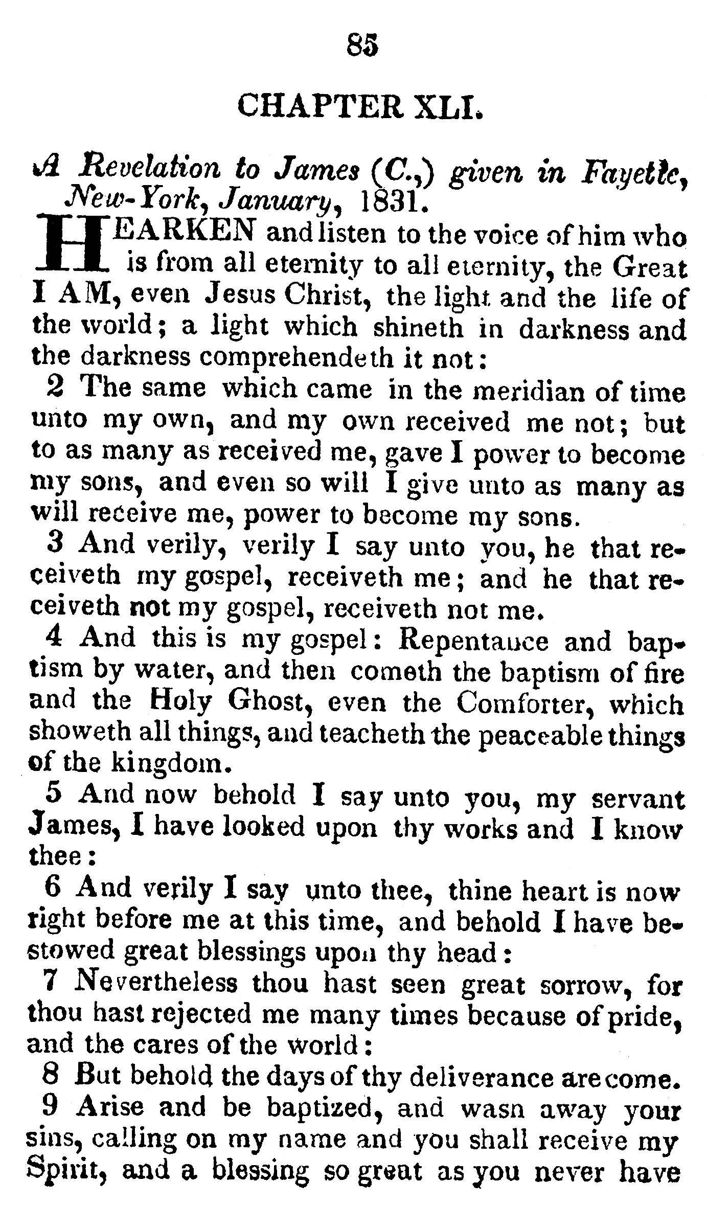 Book Of Commandments 1833 Page 85