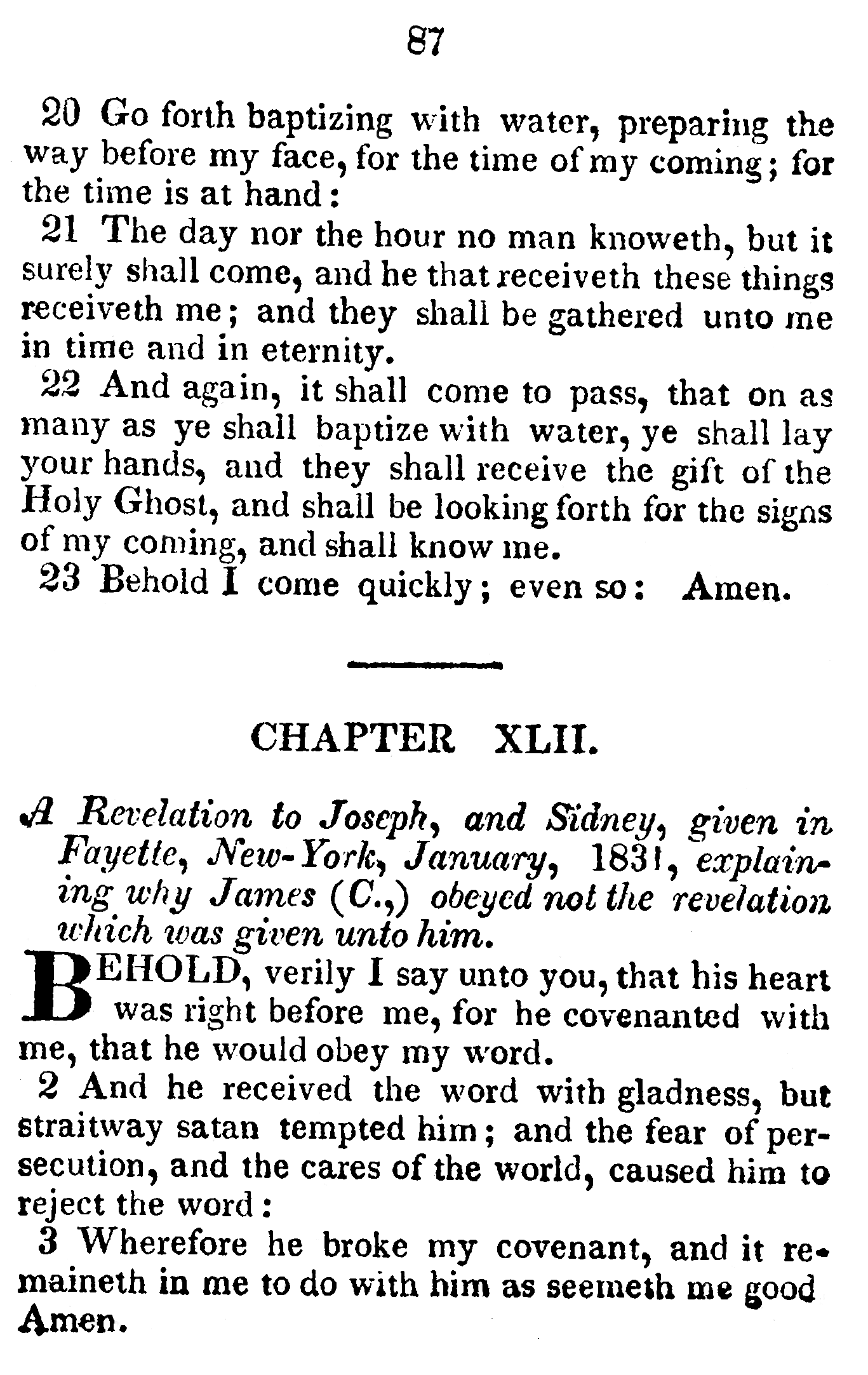 Book Of Commandments 1833 Page 87