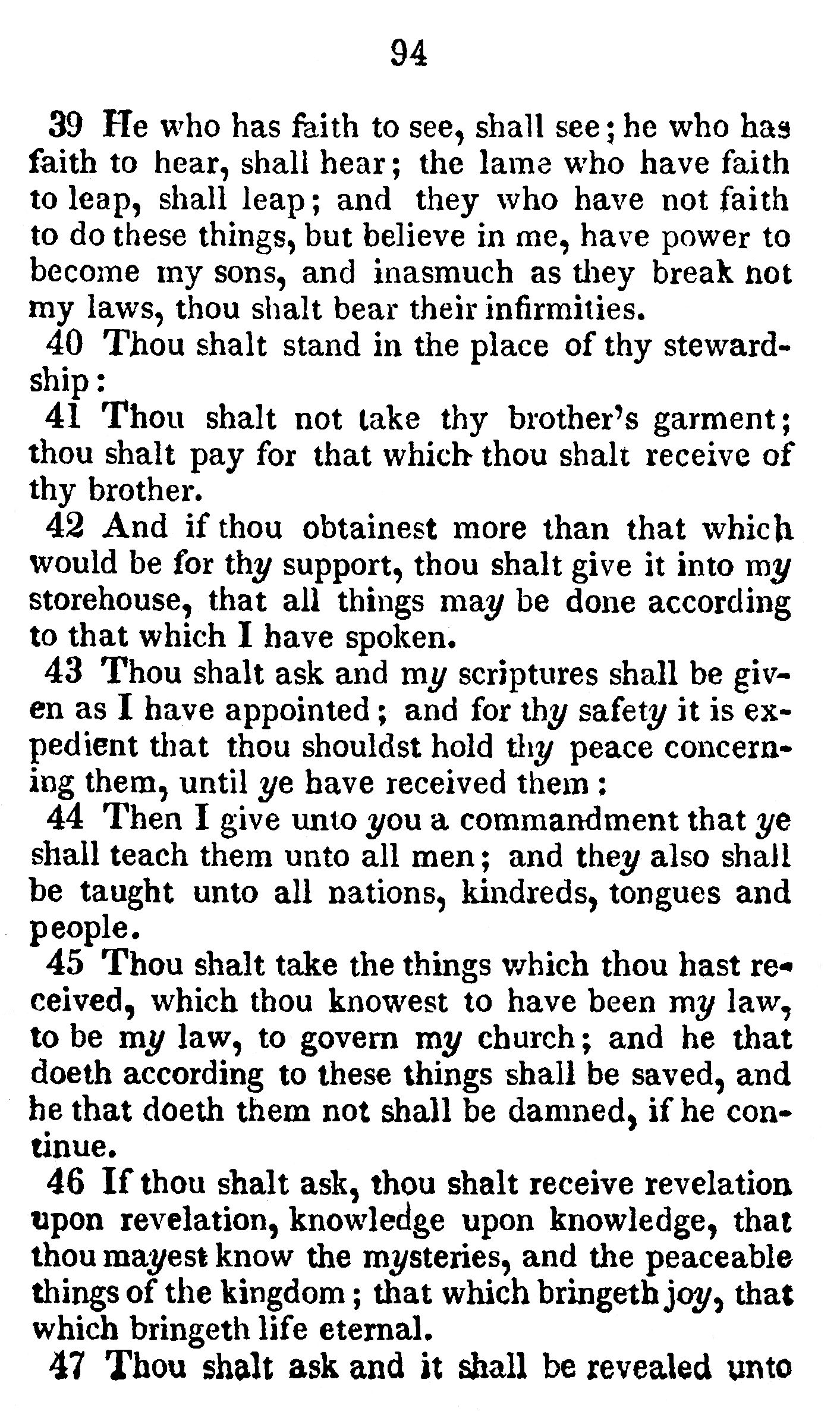 Book Of Commandments 1833 Page 94
