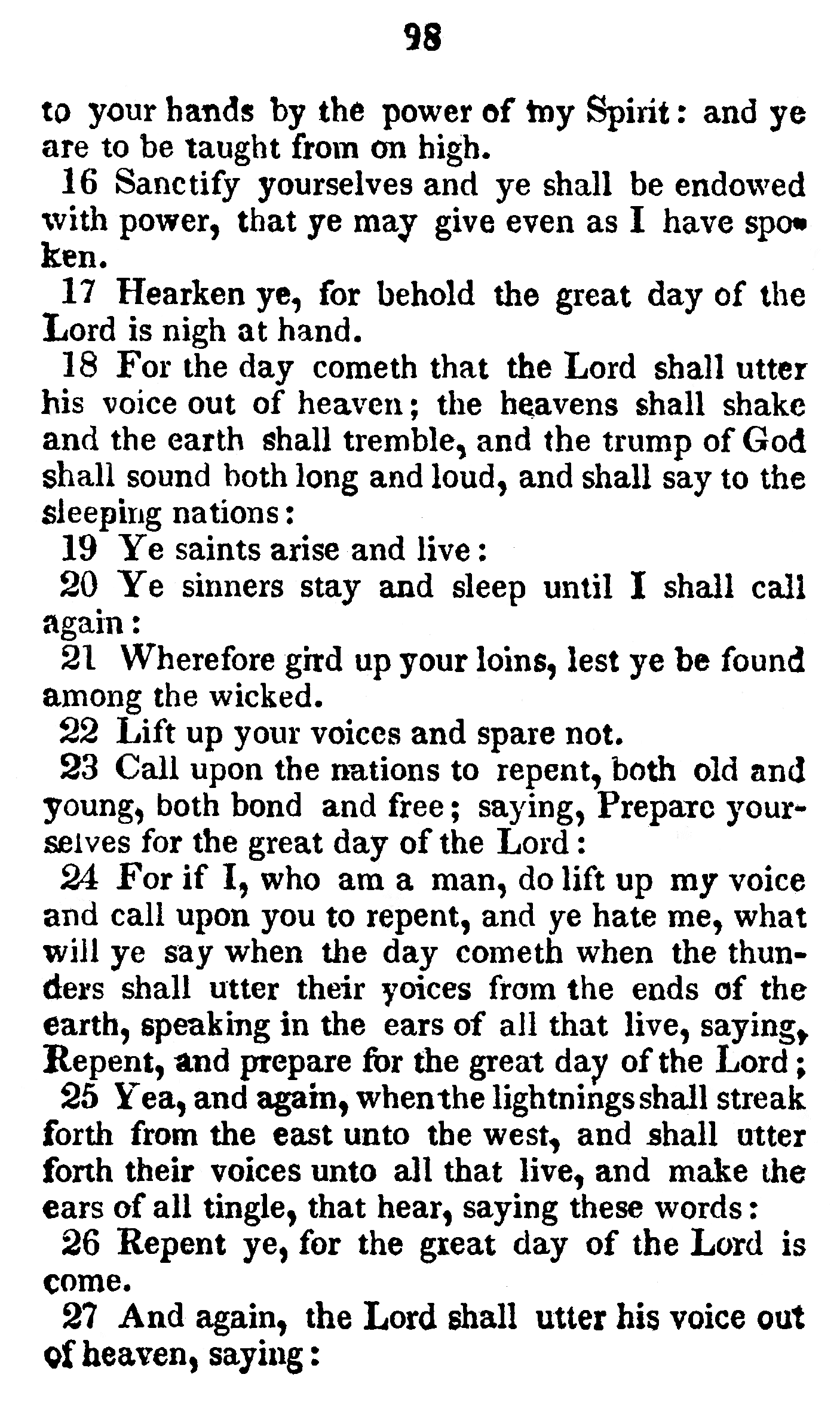 Book Of Commandments 1833 Page 98