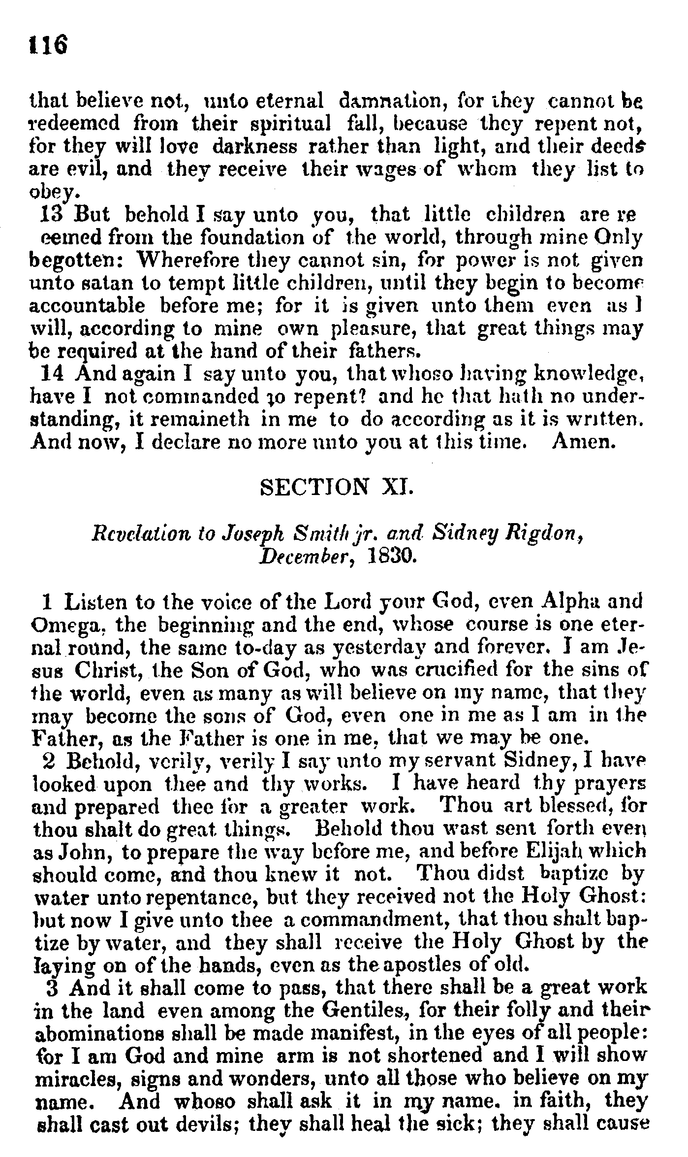 Doctrine And Covenants Page 116