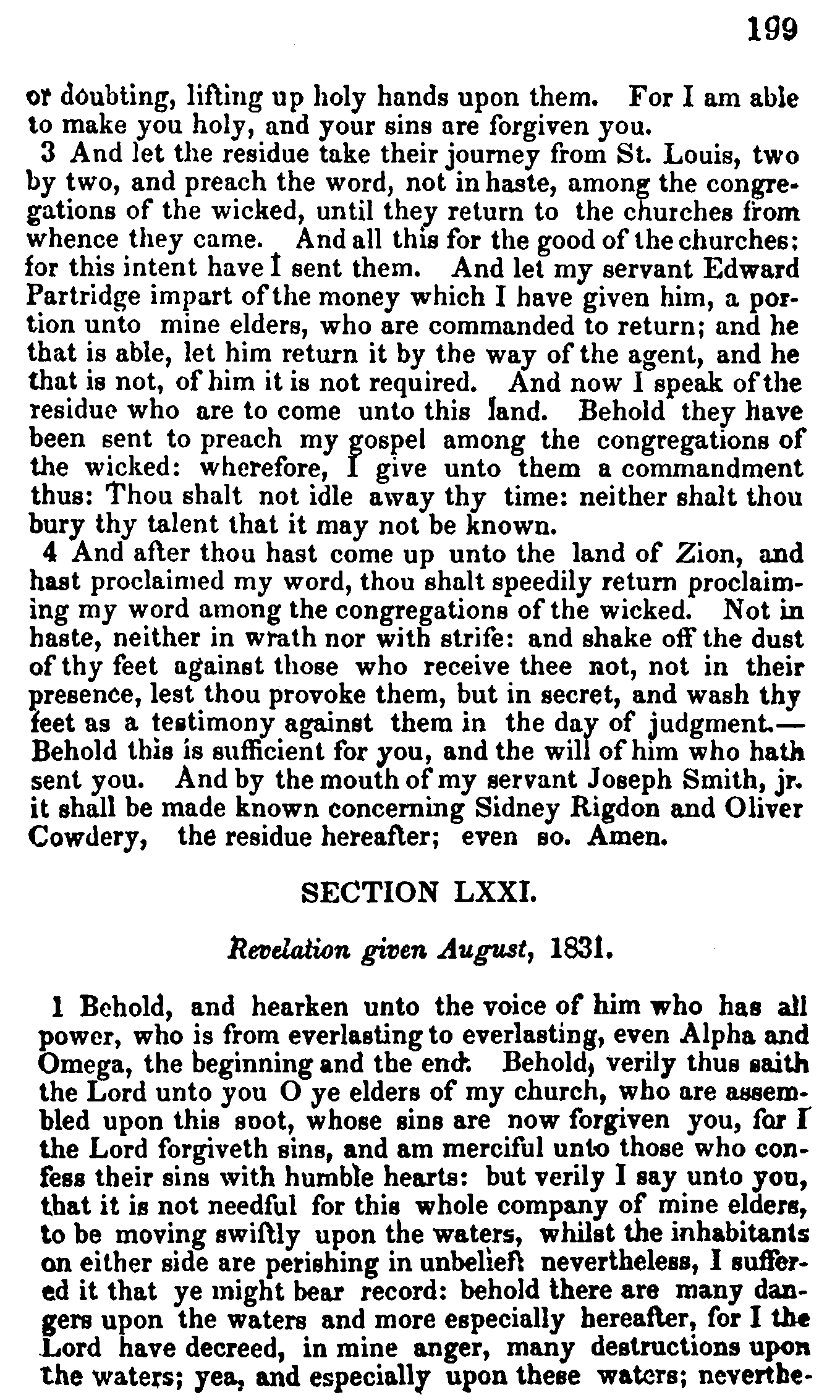 Doctrine And Covenants Page 199