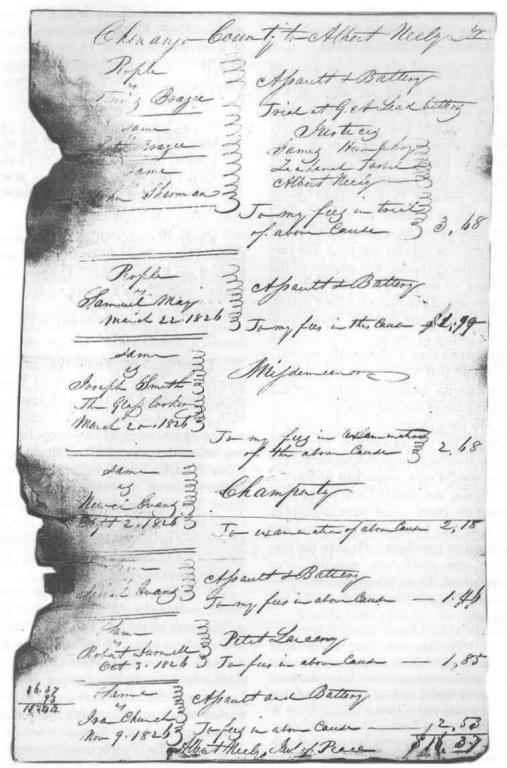 Cuenta 1826 de la justicia Albert Neely y Transcripción de la cuenta 1826 de la justicia Albert Neely