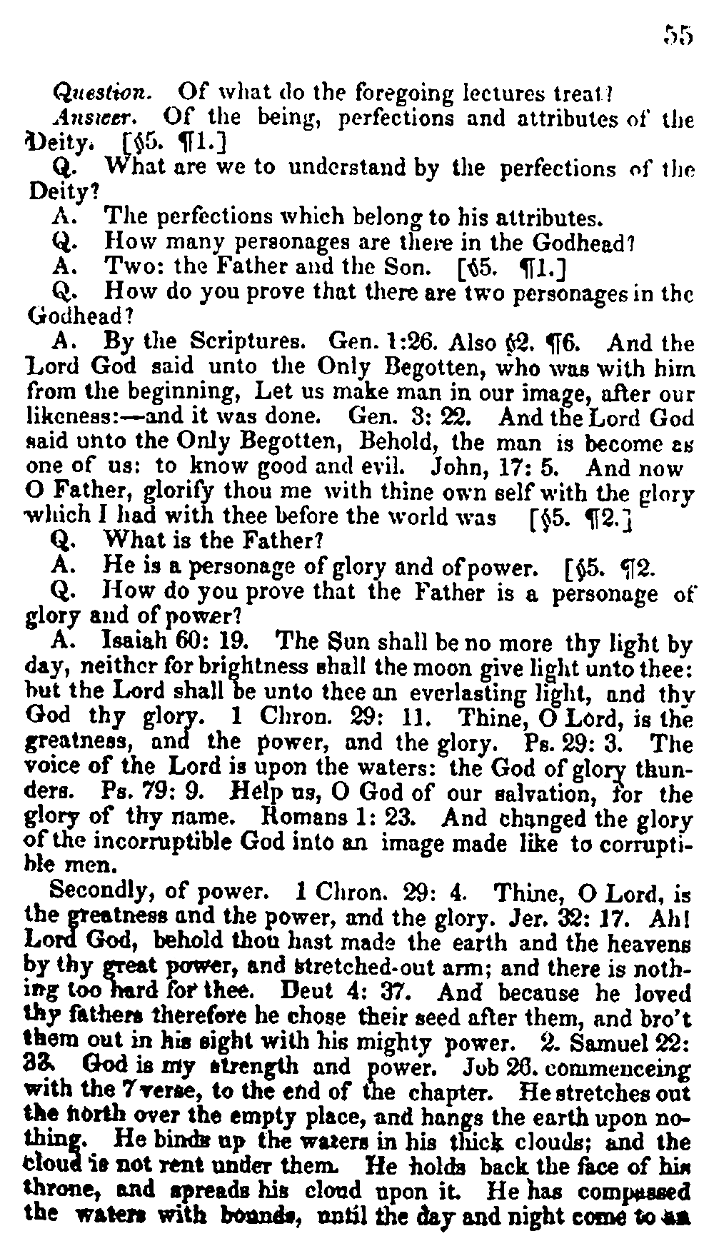 1835 Doctrine & Covenants - Lectures on Faith, p. 55