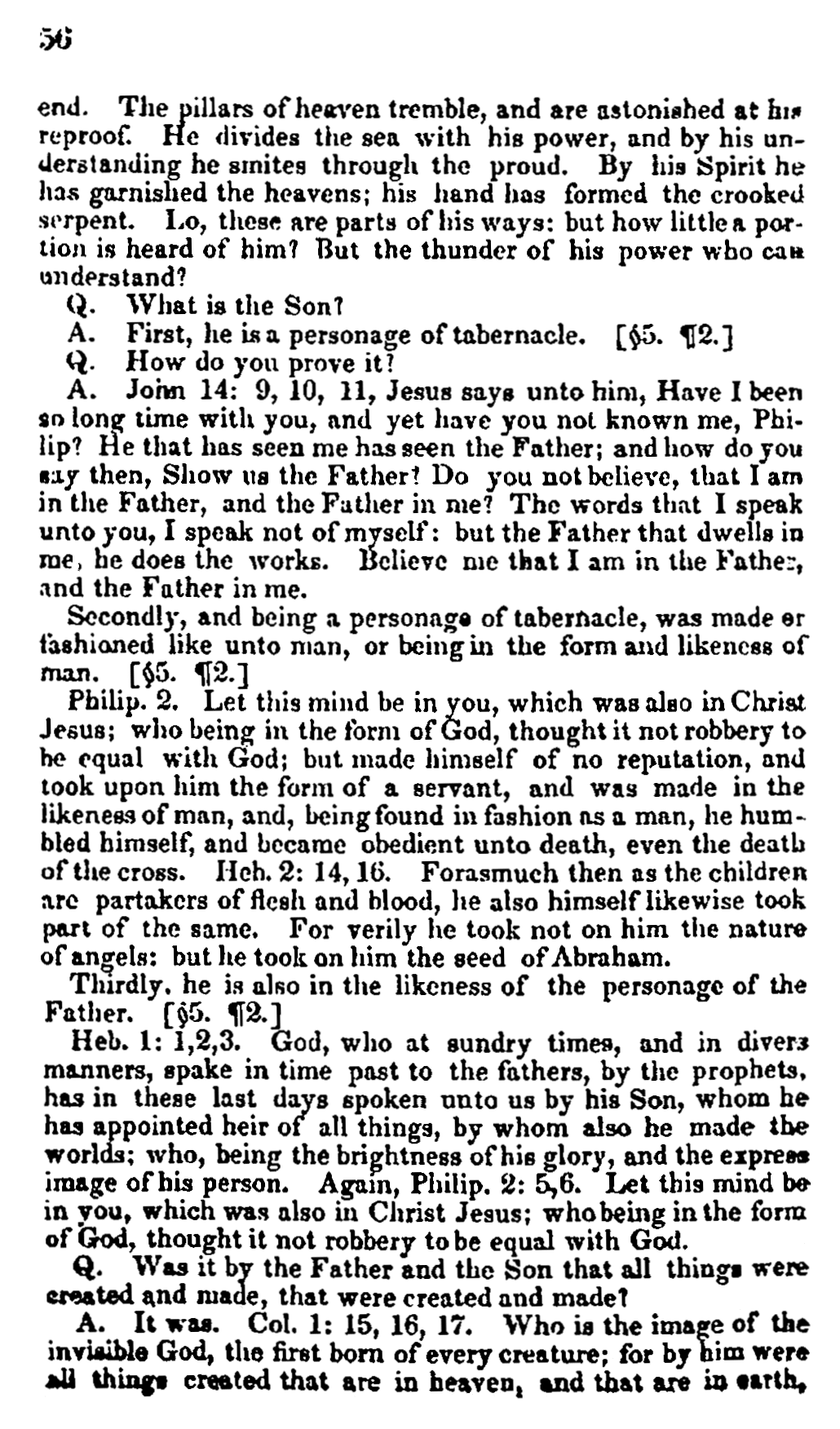 1835 Doctrine & Covenants - Lectures on Faith, p. 56