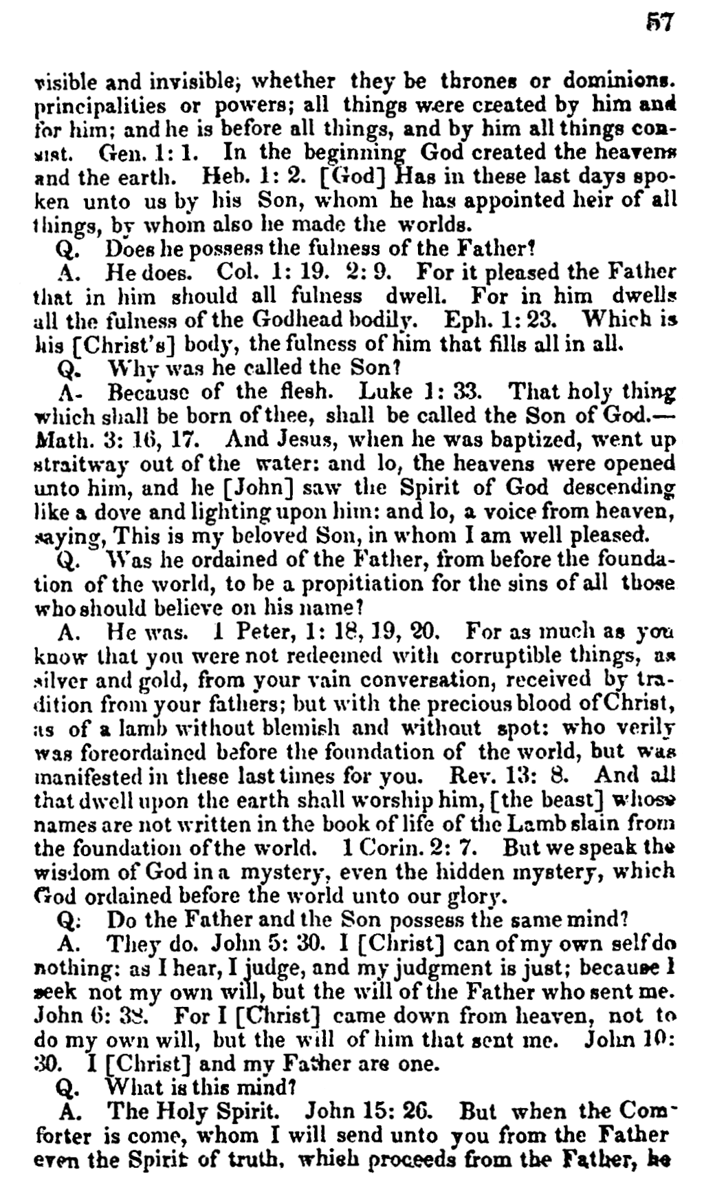 1835 Doctrine & Covenants - Lectures on Faith, p. 57
