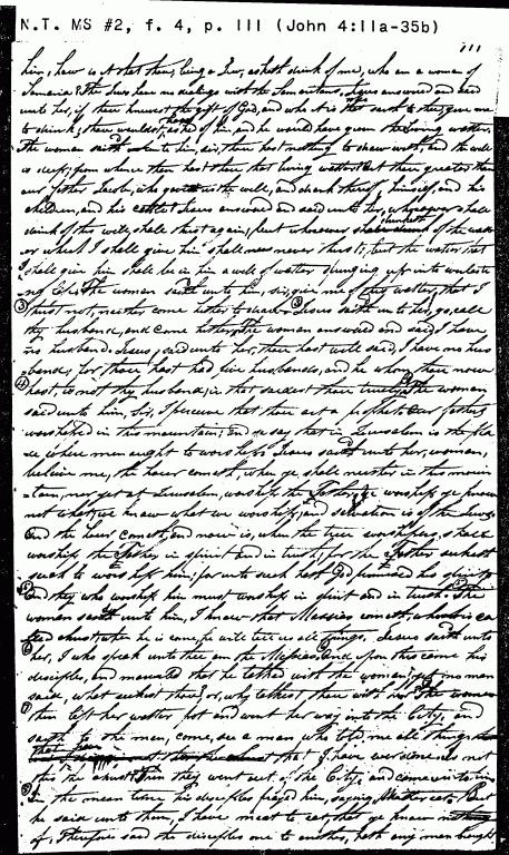 Manuscript page of John 4:11a - 35b, Joseph Smith Translation