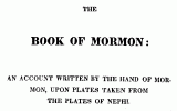 Book Of Mormon - Title Page - Page 1