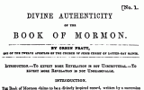 Divine Authenticity of the Book of Mormon, p. 1