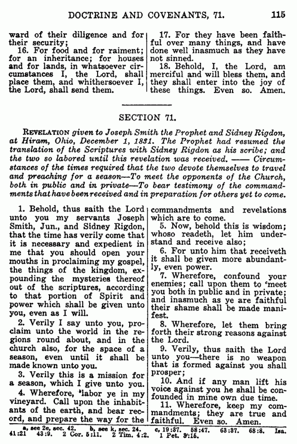 Doctrine and Covenants 71:7