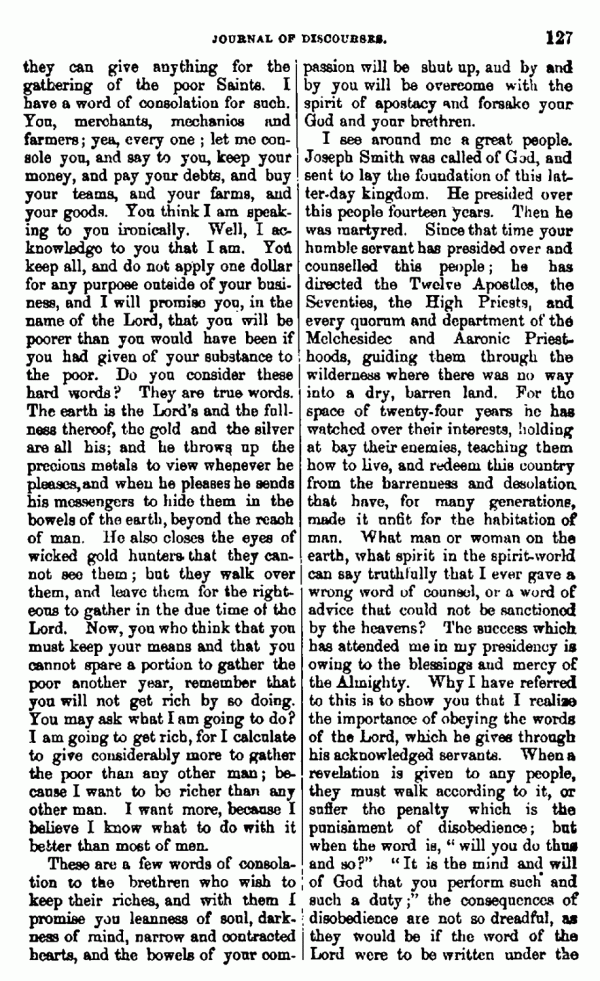 Journal of Discourses, vol. 12, p. 127