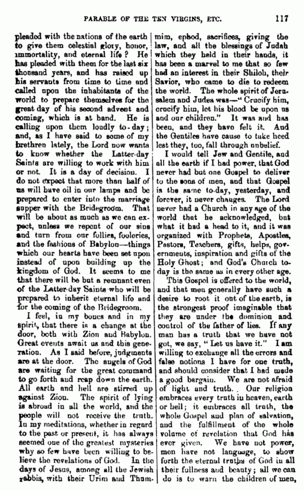 Journal of Discourses, vol. 18, p. 117