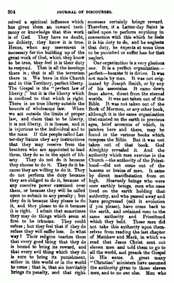 Journal of Discourses, vol. 24, p. 304