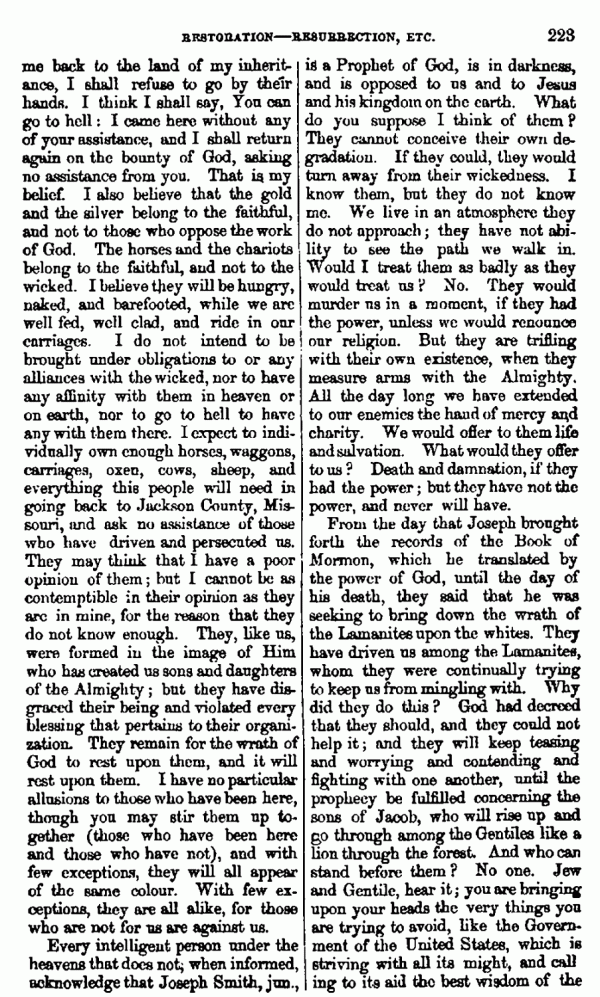 Journal of Discourses, vol. 8, p. 223