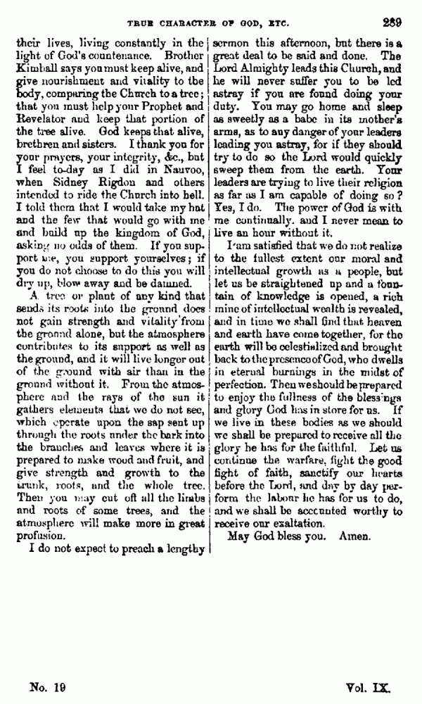 Journal of Discourses, vol. 9, p. 289