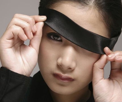 Peeking Under Blindfold